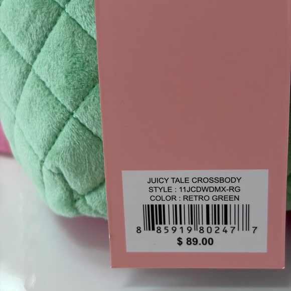 Juicy Couture Pink and Green Quilted Crossover Bag. NWT - Picture 4 of 14